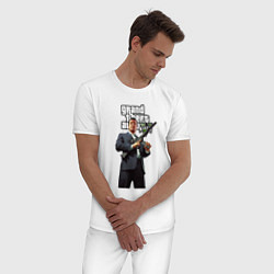 Пижама хлопковая мужская GTA 5 Gangster, цвет: белый — фото 2
