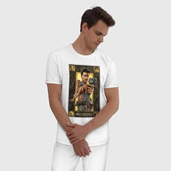 Пижама хлопковая мужская Uncharted Постер, цвет: белый — фото 2