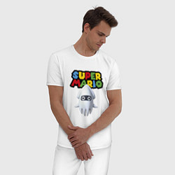 Пижама хлопковая мужская Blooper Super Mario Nintendo Video game, цвет: белый — фото 2