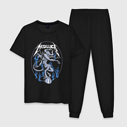 Пижама хлопковая мужская Metallica Thrash metal Damn, цвет: черный