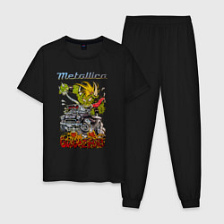 Пижама хлопковая мужская Metallica Gimme fuel, цвет: черный