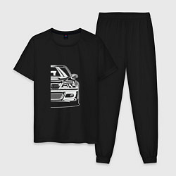 Пижама хлопковая мужская BMW - Car, цвет: черный