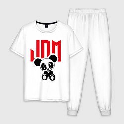 Пижама хлопковая мужская JDM Panda Japan, цвет: белый