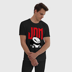 Пижама хлопковая мужская JDM Panda Japan Симпатяга, цвет: черный — фото 2