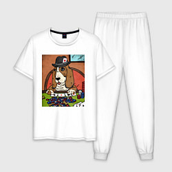 Мужская пижама Бассет-хаунд с картами