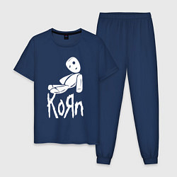 Пижама хлопковая мужская Korn КоРн, цвет: тёмно-синий