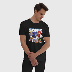 Пижама хлопковая мужская Sonic Heroes Video game, цвет: черный — фото 2