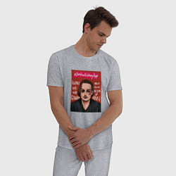 Пижама хлопковая мужская Справедливость для Джонни Деппа, цвет: меланж — фото 2