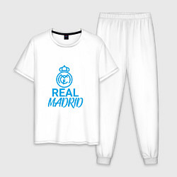 Пижама хлопковая мужская Real Madrid Football, цвет: белый