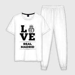 Пижама хлопковая мужская Real Madrid Love Классика, цвет: белый