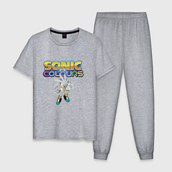 Пижама хлопковая мужская Silver Hedgehog Sonic Video Game, цвет: меланж