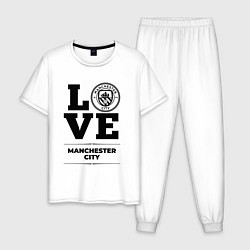 Пижама хлопковая мужская Manchester City Love Классика, цвет: белый