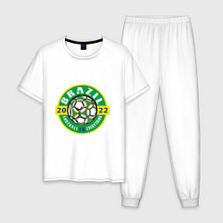 Пижама хлопковая мужская Brazil 2022, цвет: белый