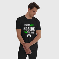 Пижама хлопковая мужская Roblox I Paused, цвет: черный — фото 2