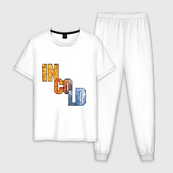 Пижама хлопковая мужская Логотип группы IN COLD, цвет: белый