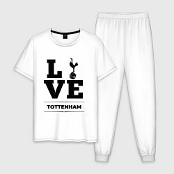 Пижама хлопковая мужская Tottenham Love Классика, цвет: белый