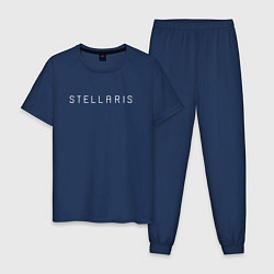 Пижама хлопковая мужская Stellaris White Logo, цвет: тёмно-синий
