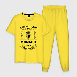Пижама хлопковая мужская Monaco: Football Club Number 1 Legendary, цвет: желтый