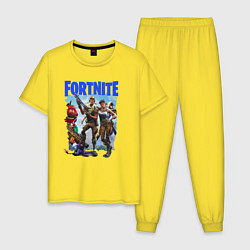Пижама хлопковая мужская FORTNITE ПЕРСОНАЖИ ИГРЫ, цвет: желтый