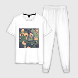 Пижама хлопковая мужская Kodama - playtime, цвет: белый