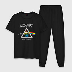 Пижама хлопковая мужская Floyd Heart Pink Floyd, цвет: черный