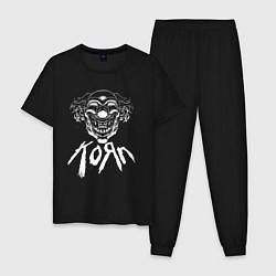 Пижама хлопковая мужская KoЯn Korn Злой клоун, цвет: черный