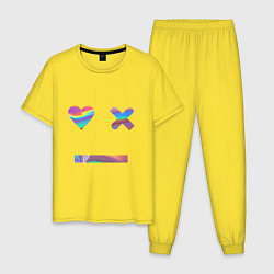 Пижама хлопковая мужская Holographic Love Deathe Robots, цвет: желтый