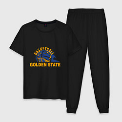 Пижама хлопковая мужская Golden State Basketball, цвет: черный