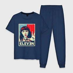Пижама хлопковая мужская Stranger Things Eleven, цвет: тёмно-синий