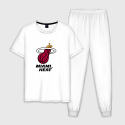 Пижама хлопковая мужская Майами Хит NBA, цвет: белый