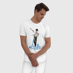 Пижама хлопковая мужская Грей на льду, цвет: белый — фото 2