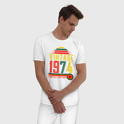 Пижама хлопковая мужская Лимитированная серия винтаж 1974 года, цвет: белый — фото 2