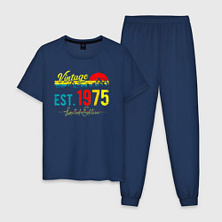 Пижама хлопковая мужская Vintage est 1975 Limited Edition, цвет: тёмно-синий