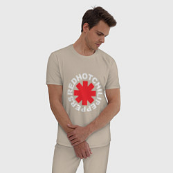 Пижама хлопковая мужская Peppers - Logo, цвет: миндальный — фото 2