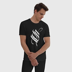 Пижама хлопковая мужская Stigmata эмблема, цвет: черный — фото 2