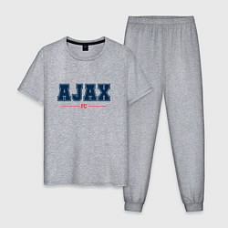 Пижама хлопковая мужская Ajax FC Classic, цвет: меланж