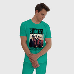 Пижама хлопковая мужская SUM 41 PIECES, цвет: зеленый — фото 2