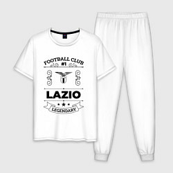 Пижама хлопковая мужская Lazio: Football Club Number 1 Legendary, цвет: белый