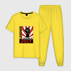 Пижама хлопковая мужская Июль - Легенда, цвет: желтый