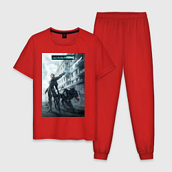 Пижама хлопковая мужская Raiden White Devil, цвет: красный