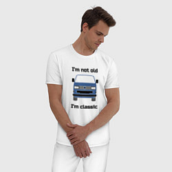 Пижама хлопковая мужская Volkswagen Im not old Im classic, цвет: белый — фото 2