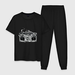 Пижама хлопковая мужская Wu-Tang Boombox, цвет: черный