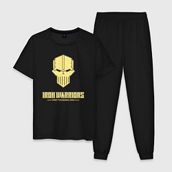 Пижама хлопковая мужская Железные воины лого винтаж, цвет: черный