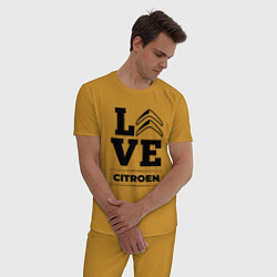 Пижама хлопковая мужская Citroen Love Classic, цвет: горчичный — фото 2