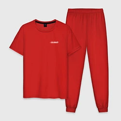 Пижама хлопковая мужская Papa roach Mini White Logo, цвет: красный