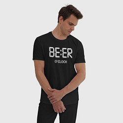 Пижама хлопковая мужская Beer oclock Пивной час, цвет: черный — фото 2