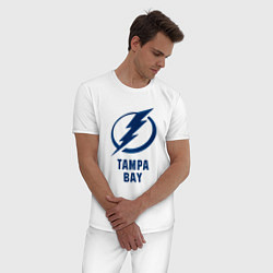 Пижама хлопковая мужская Тампа-Бэй 3D Logo, цвет: белый — фото 2