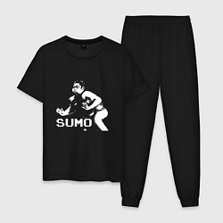 Пижама хлопковая мужская Sumo pixel art, цвет: черный