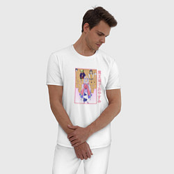 Пижама хлопковая мужская Сон в замке демона арт, цвет: белый — фото 2
