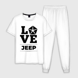 Пижама хлопковая мужская Jeep Love Classic, цвет: белый